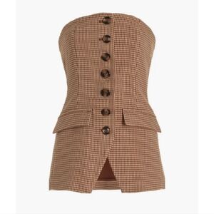 Favorite Daughter - The Phoebe Checked Bustier Top - Brown - US 12 -